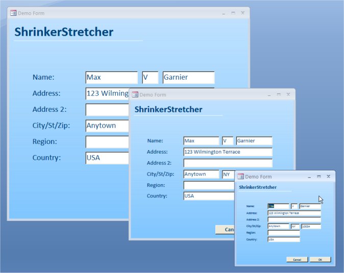 Rescales Microsoft Access forms to fit screen